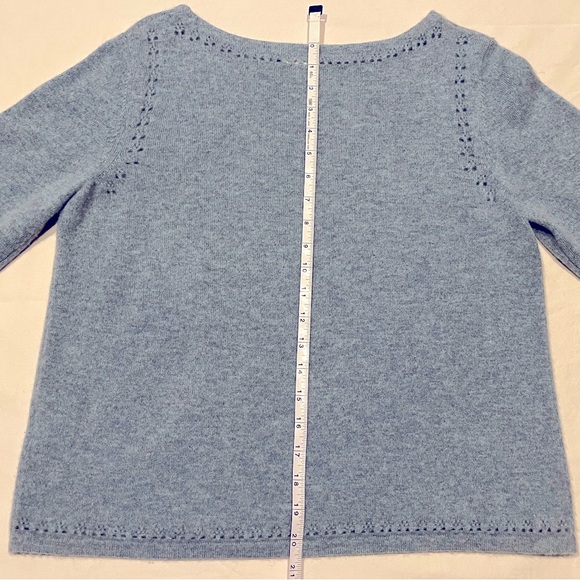 Garnet Hill light blue Heather Cashmere sweater, women’s M - Picture 3 of 5